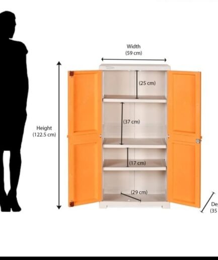 Nilkamal Jungle Design Plastic Free Standing Cabinet | Finish Color - Brown (Fmmjunglebbc/PORG) - 23.23X13.78X48.03 Inch