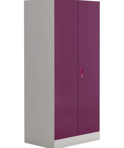 Interio by Godrej Slimline 2-Door Steel Almirah | Cupboard for Clothes, Textured Purple, 1-Year Warranty, 2 Shelves OPEN BOX