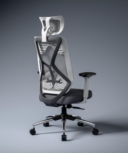 Green Soul Zodiac Pro | Nylon Pvc | Office Chair With Seat Slider |Flybird Ergonomic Design|4D Adjustable Armrest|Multi Synchro Tilt Mechanism|Adjustable Lumbar Support |3 Years Warranty(White & Grey)